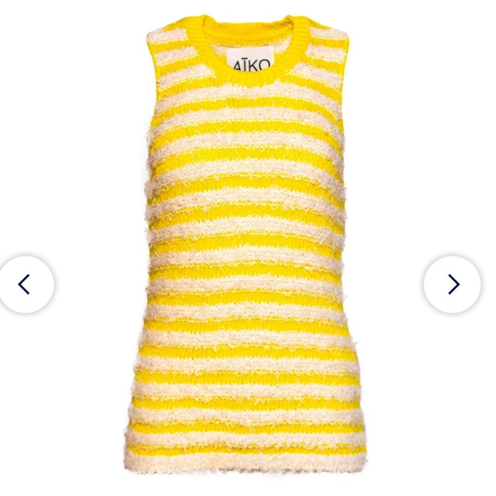 vintage AIKO yellow striped sweater